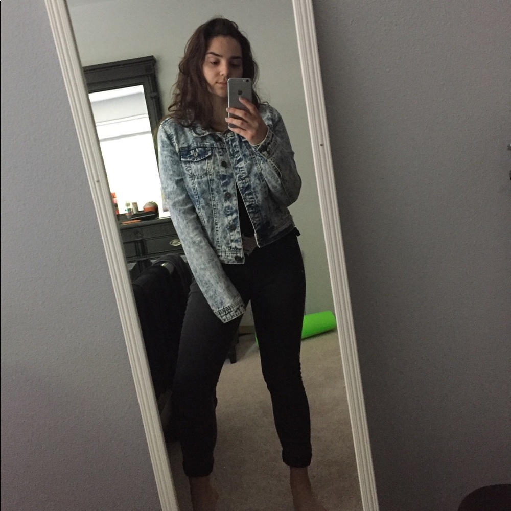 Acid wash denim jacket